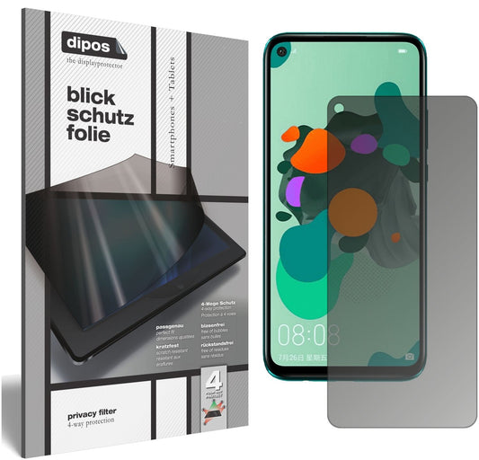 Blickschutzfolie von dipos passend für Huawei nova 5i Pro, präziser Zuschnitt und blasenfrei montiert