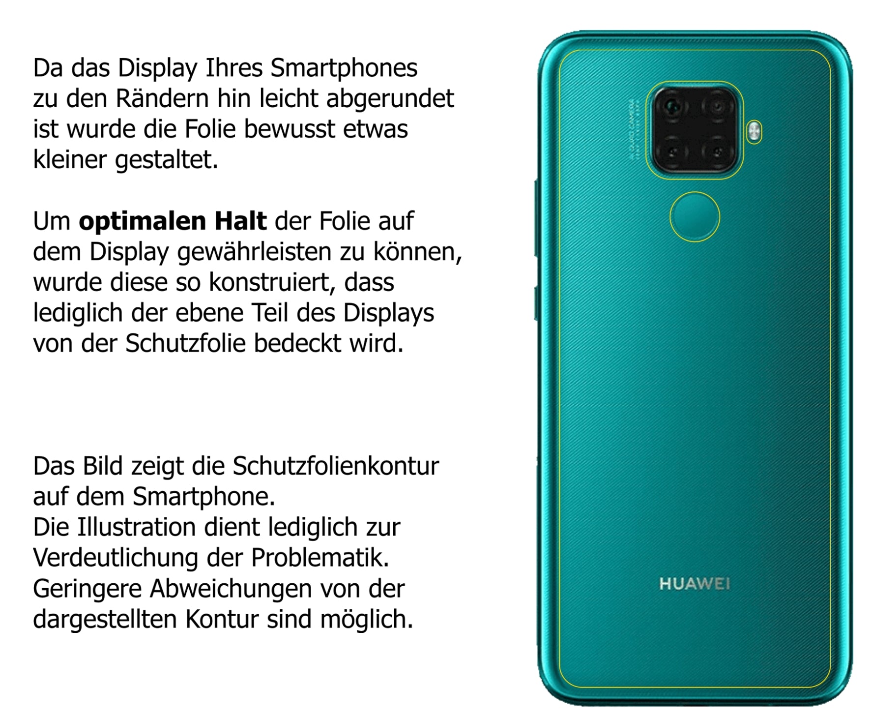 Schutzfolie mit optimaler Passform, zur Verwendung mit Hüllen geeignet
