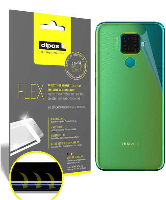 Klare Displayschutzfolie von dipos passend für Huawei nova 5z Rückseite, 100% Displayabdeckung und blasenfreie Montage