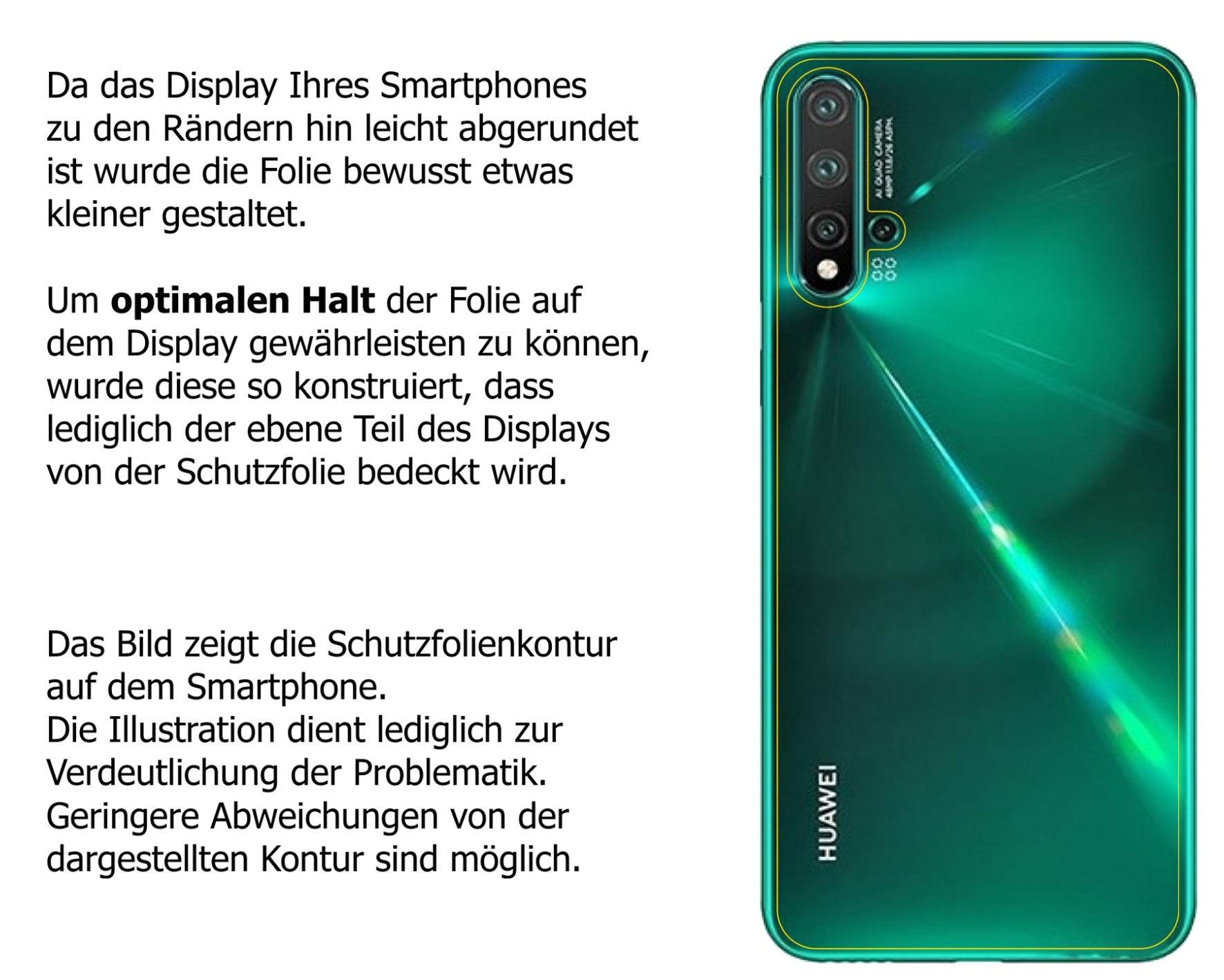 Schutzfolie mit optimaler Passform, zur Verwendung mit Hüllen geeignet