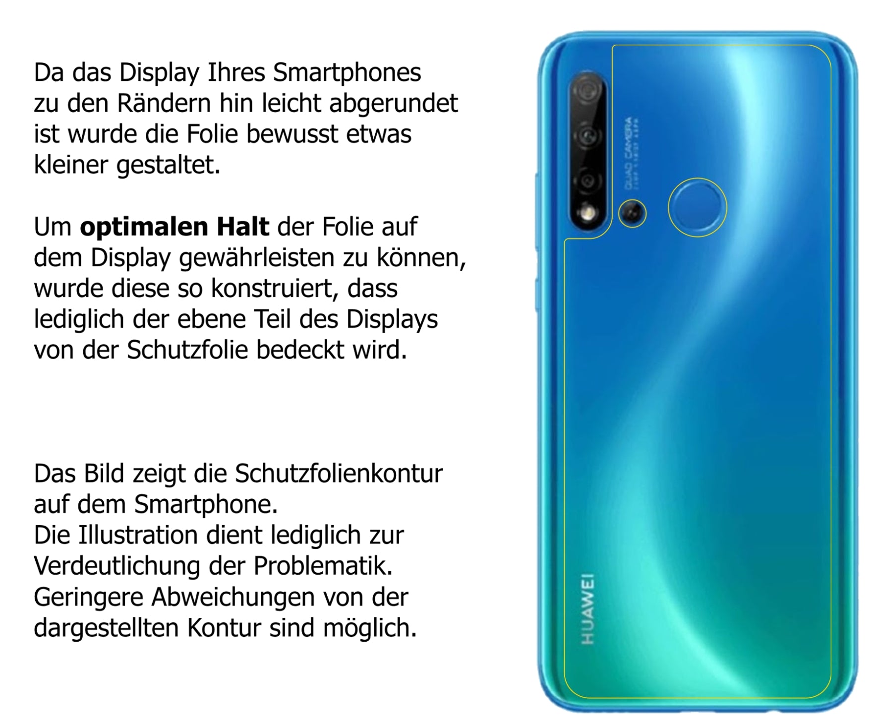 Dünne und klare Folie passend zugeschnitten für Huawei nova 5 Rückseite
