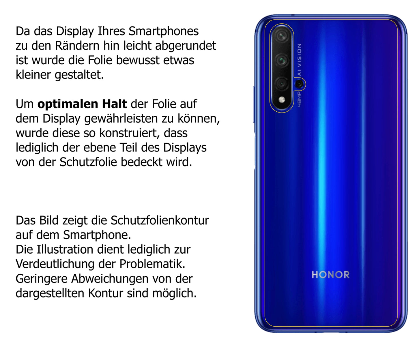 Schutzfolie mit optimaler Passform, zur Verwendung mit Hüllen geeignet