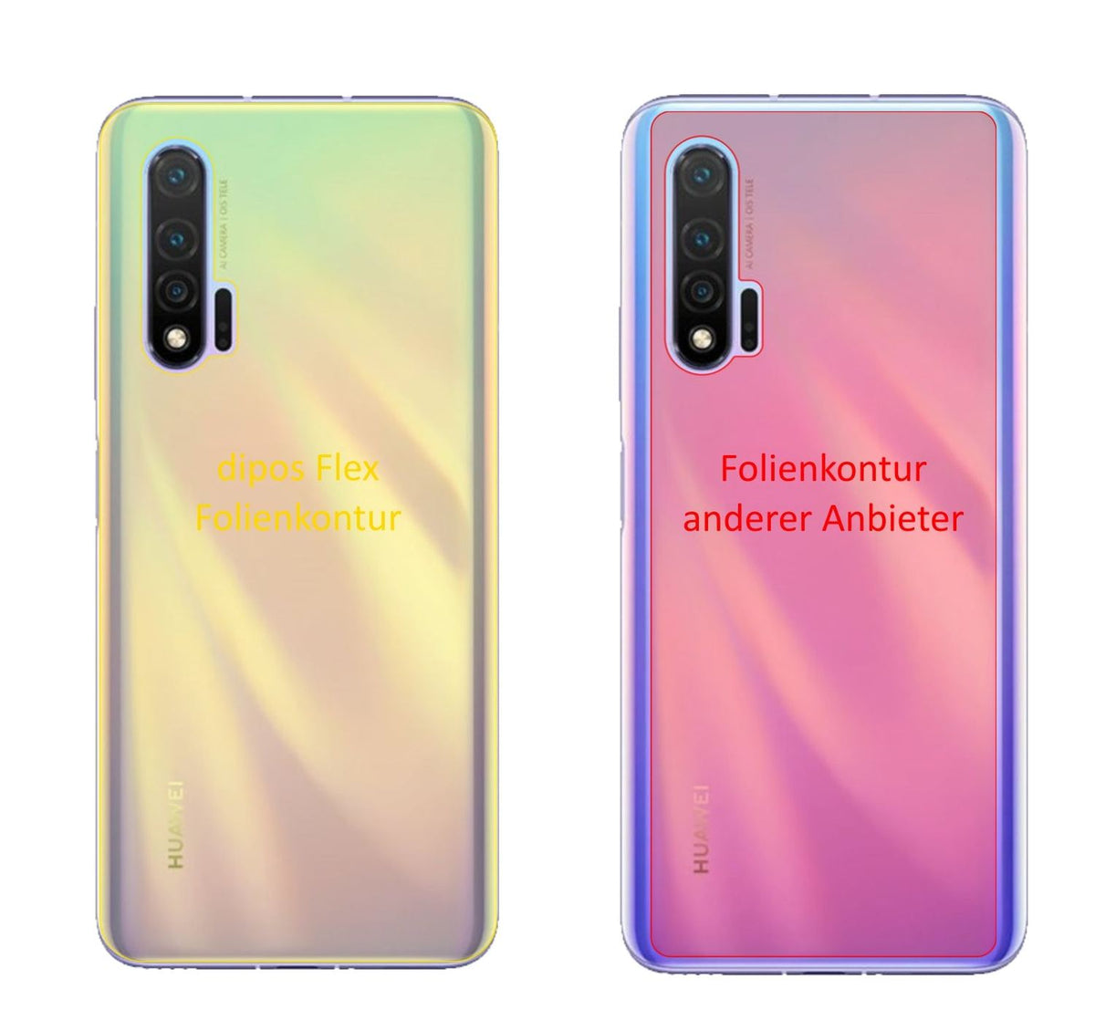 2x 3D Full Cover Schutzfolie für Huawei nova 6 Rückseite