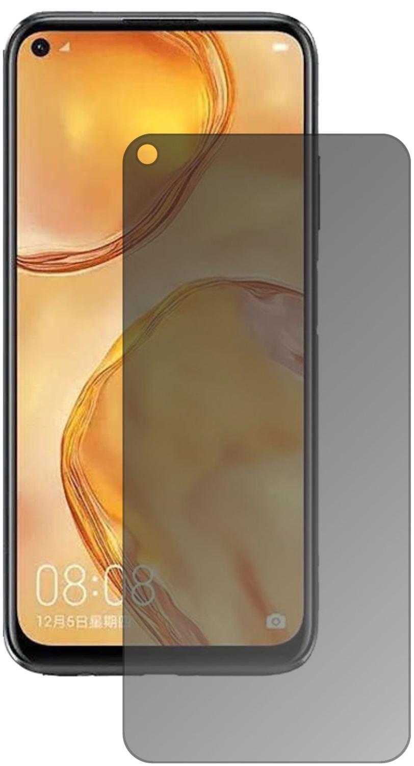 HuaweiP40 Lite mit aufgebrachtem dipos Displayschutz, der seitliche Einblicke blockiert