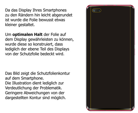 dipos Displayschutz für Huawei nova 8i, transparente Oberfläche, perfekte Passform auch für die Rundungen