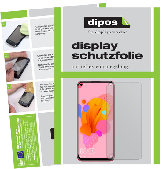 Matte Displayschutzfolie von dipos passend für Huawei P20 lite (2019), präziser Zuschnitt und blasenfrei montiert