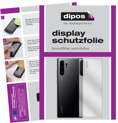 Klare Displayschutzfolie von dipos passend für Huawei P30 Pro New Edition Rückseite, präziser Zuschnitt und blasenfrei montiert