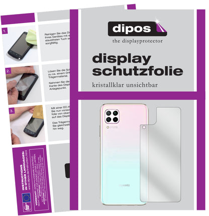 Klare Displayschutzfolie von dipos passend für Huawei P40 Lite Rückseite, präziser Zuschnitt und blasenfrei montiert