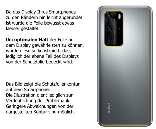 dipos Displayschutz für Huawei P40 Rückseite, mattierte Oberfläche, robuste Festigkeit und perfekte Passform