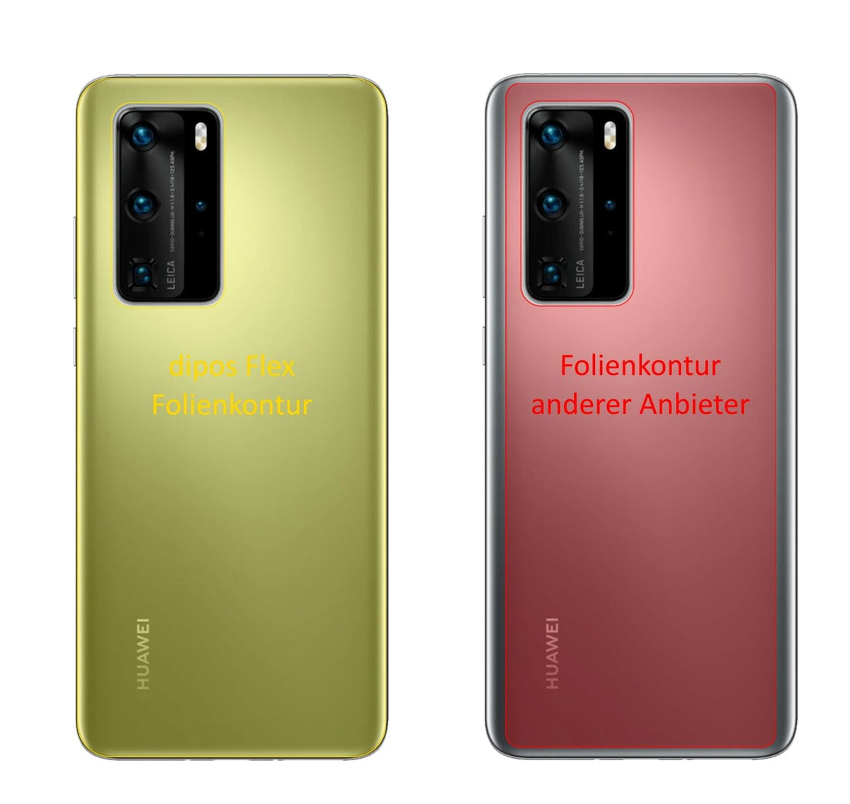 2x 3D Full Cover Schutzfolie für Huawei P40 Pro Plus Rückseite