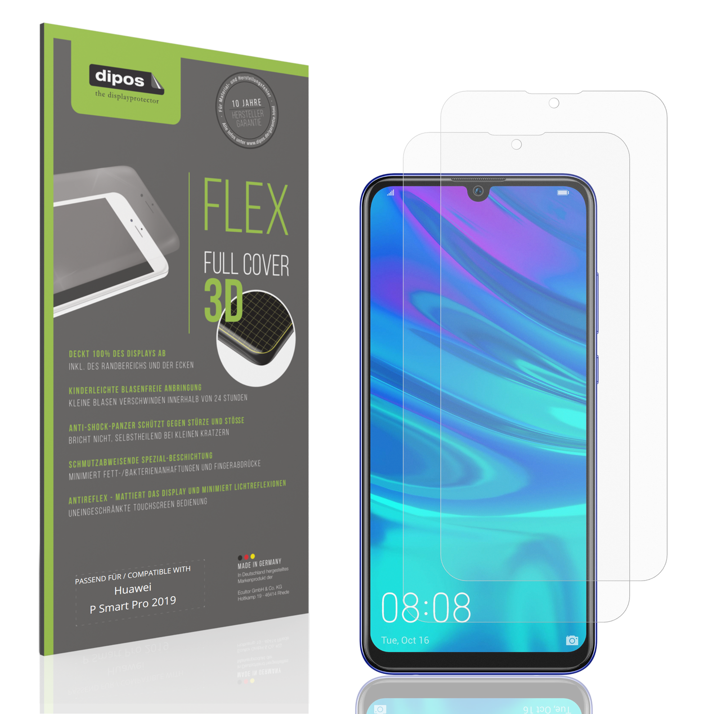 2x Full Cover Schutzfolie matt für Huawei P Smart Pro 2019