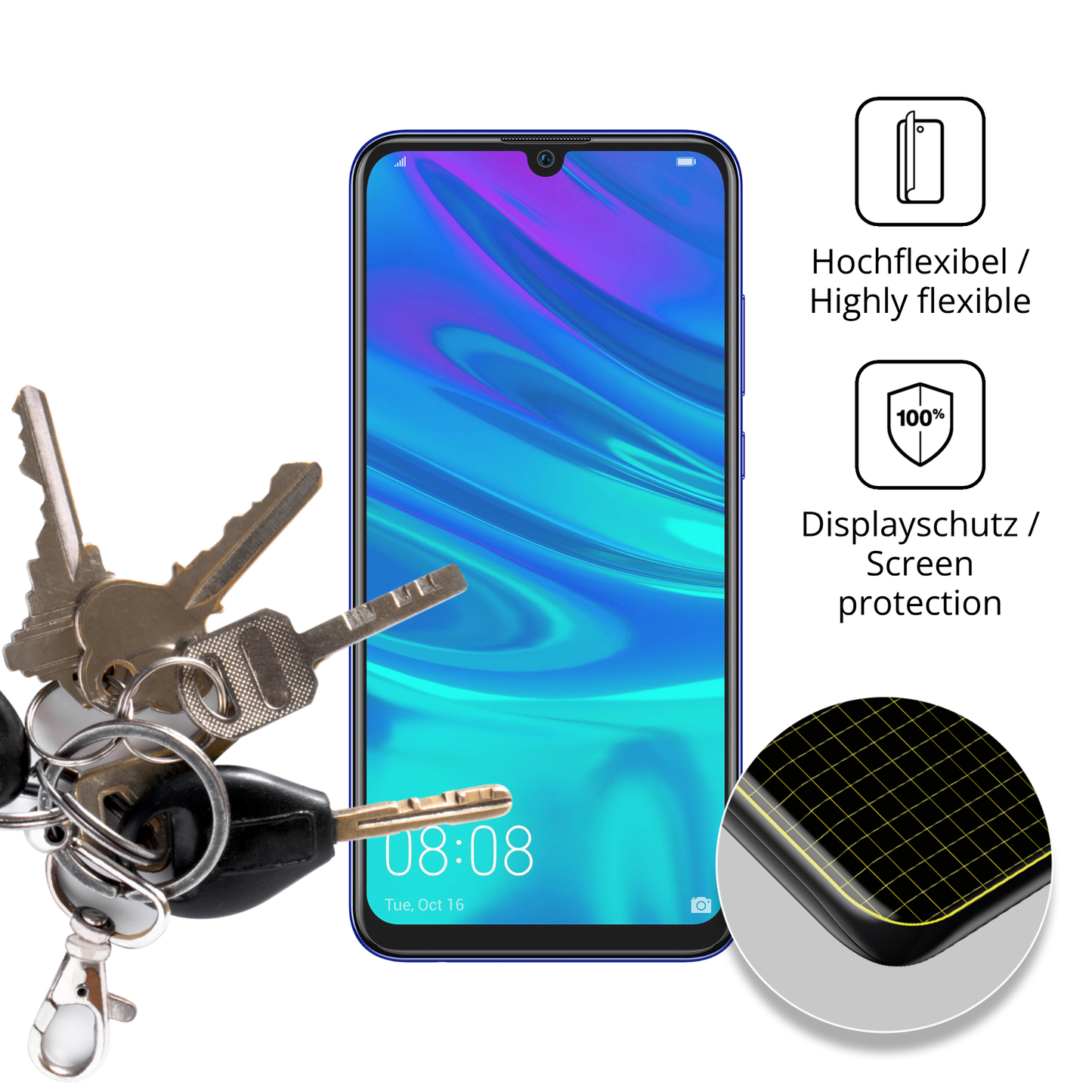 2x Full Cover Schutzfolie matt für Huawei P Smart Pro 2019
