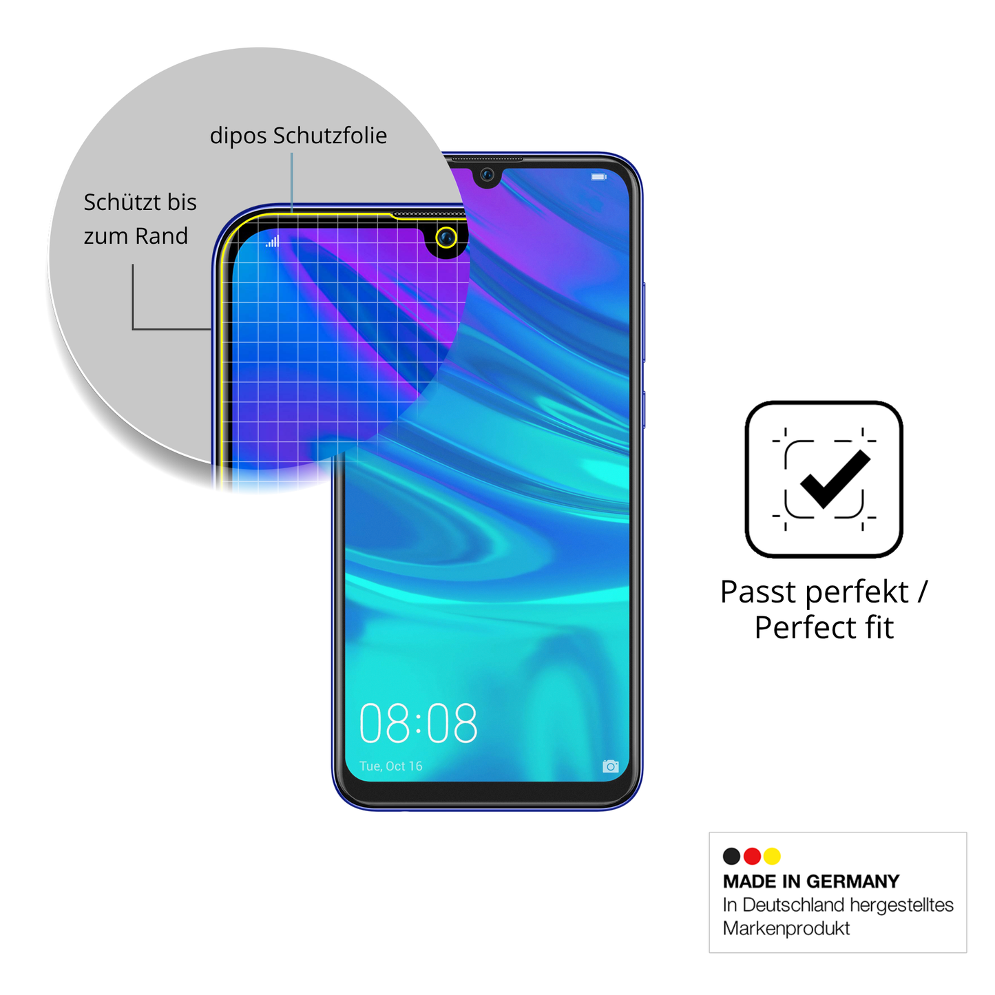 2x Full Cover Schutzfolie matt für Huawei P Smart Pro 2019