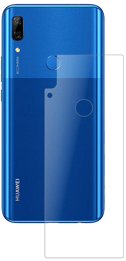 HuaweiP Smart Pro (2020) Rückseite mit aufgebrachter dipos Panzerfolie, die lästige Fingerabdrücke minimiert