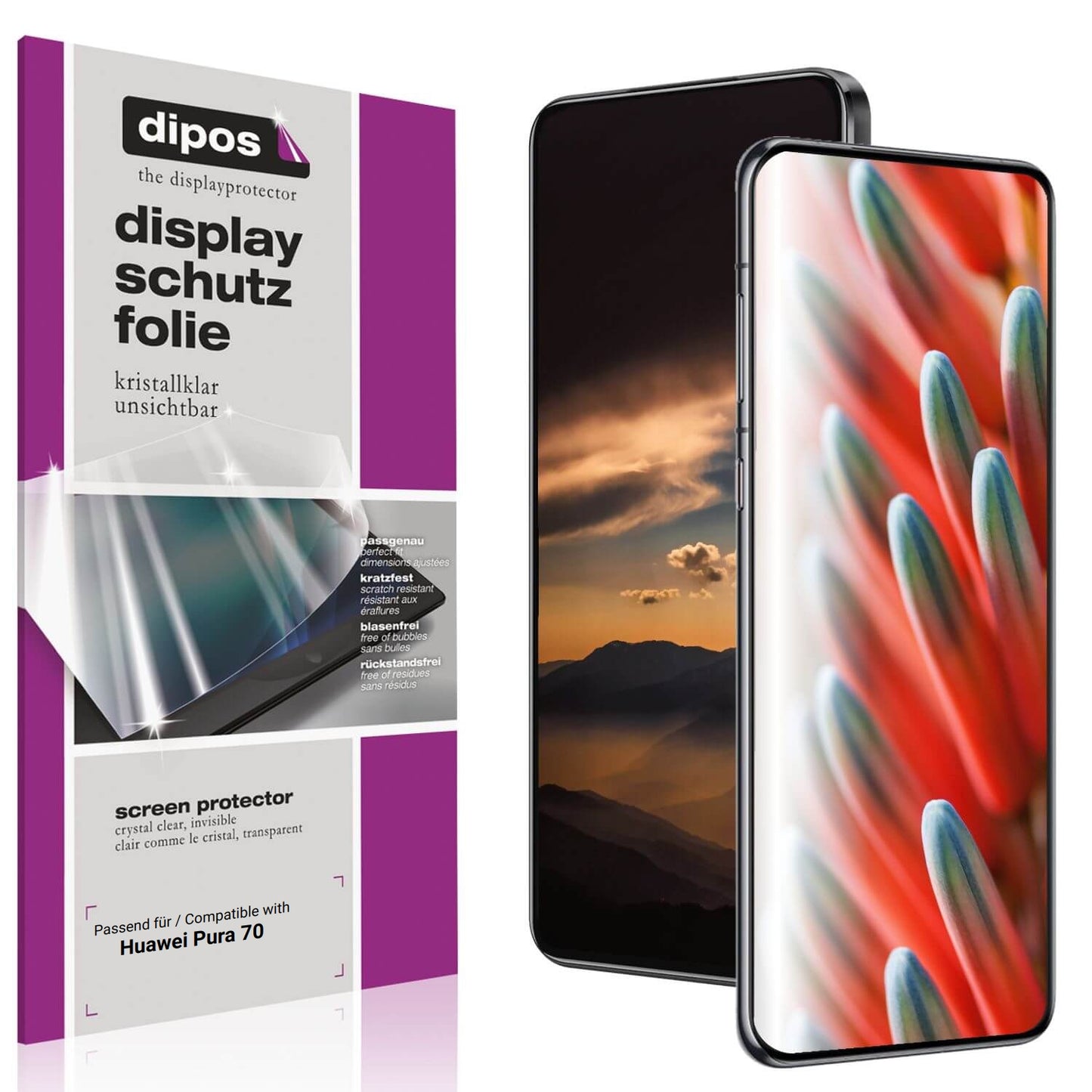 4x Schutzfolie klar für Huawei Pura 70 Display-Schutzfolie