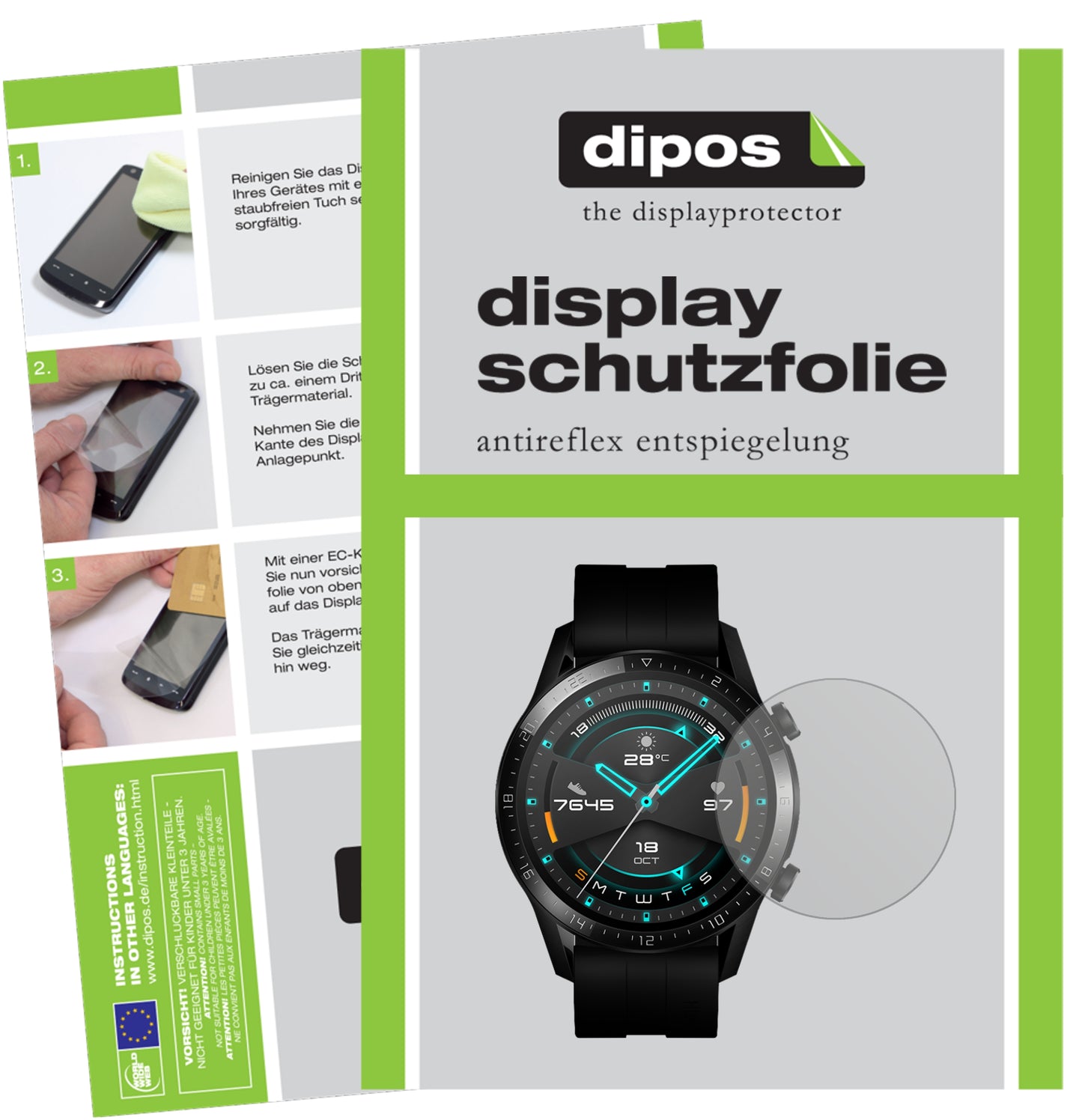 1x Schutzfolie matt für Huawei Watch GT 2 (46mm) Display-Schutzfolie