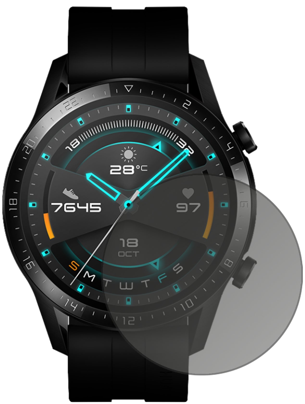 Blickschutzfolie für Huawei Watch GT 2 (46mm) matt Schutzfolie Privacy