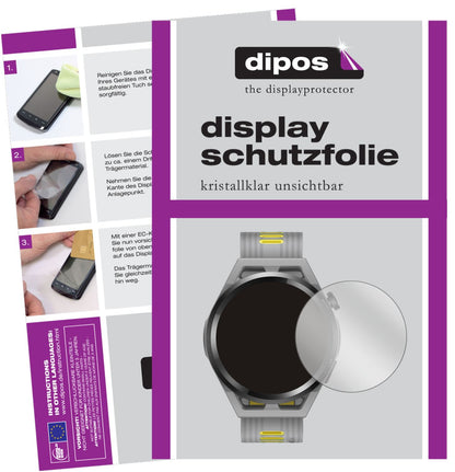 Klare Displayschutzfolie von dipos passend für Huawei Watch GT Runner, präziser Zuschnitt und blasenfrei montiert