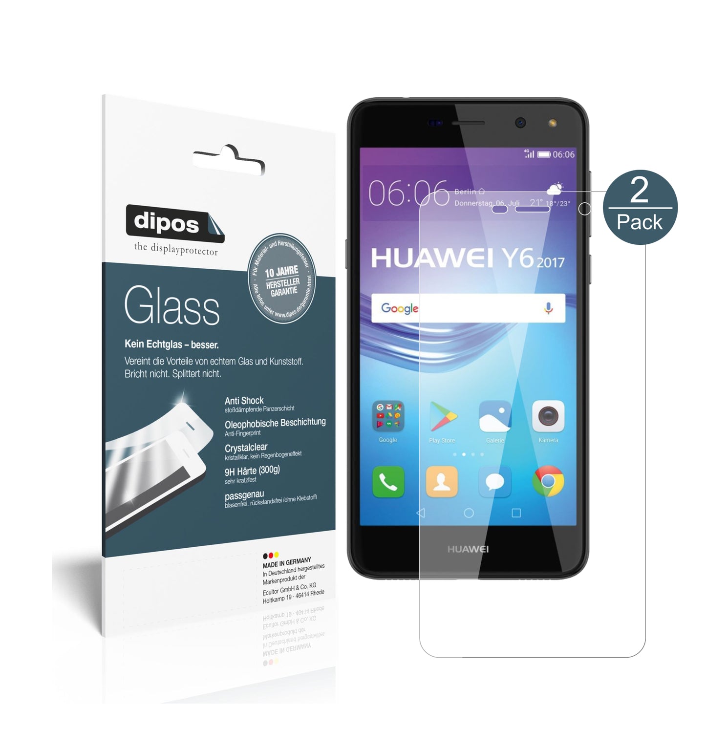 Perfekte Passform und ultimative Qualität: Unser 9H Panzerglas bietet Schutz für Huawei-Y6 (2017)