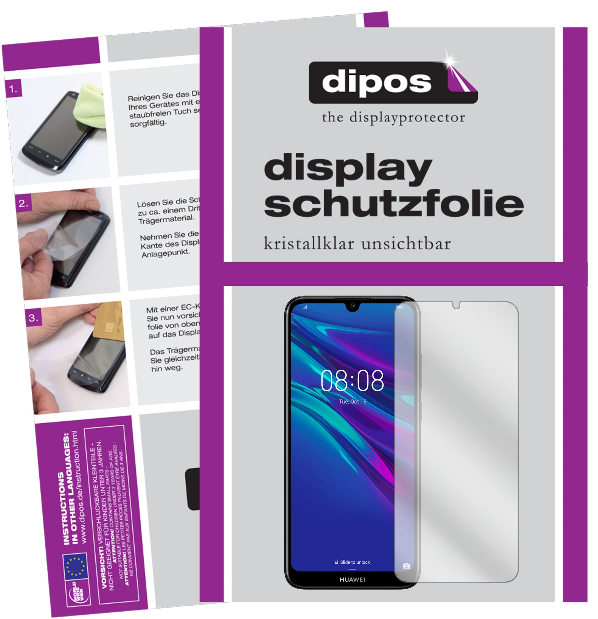 Kristallklare, dünne Schutzfolie: Kratzfest & passgenau für Huawei-Y6 Pro (2019)