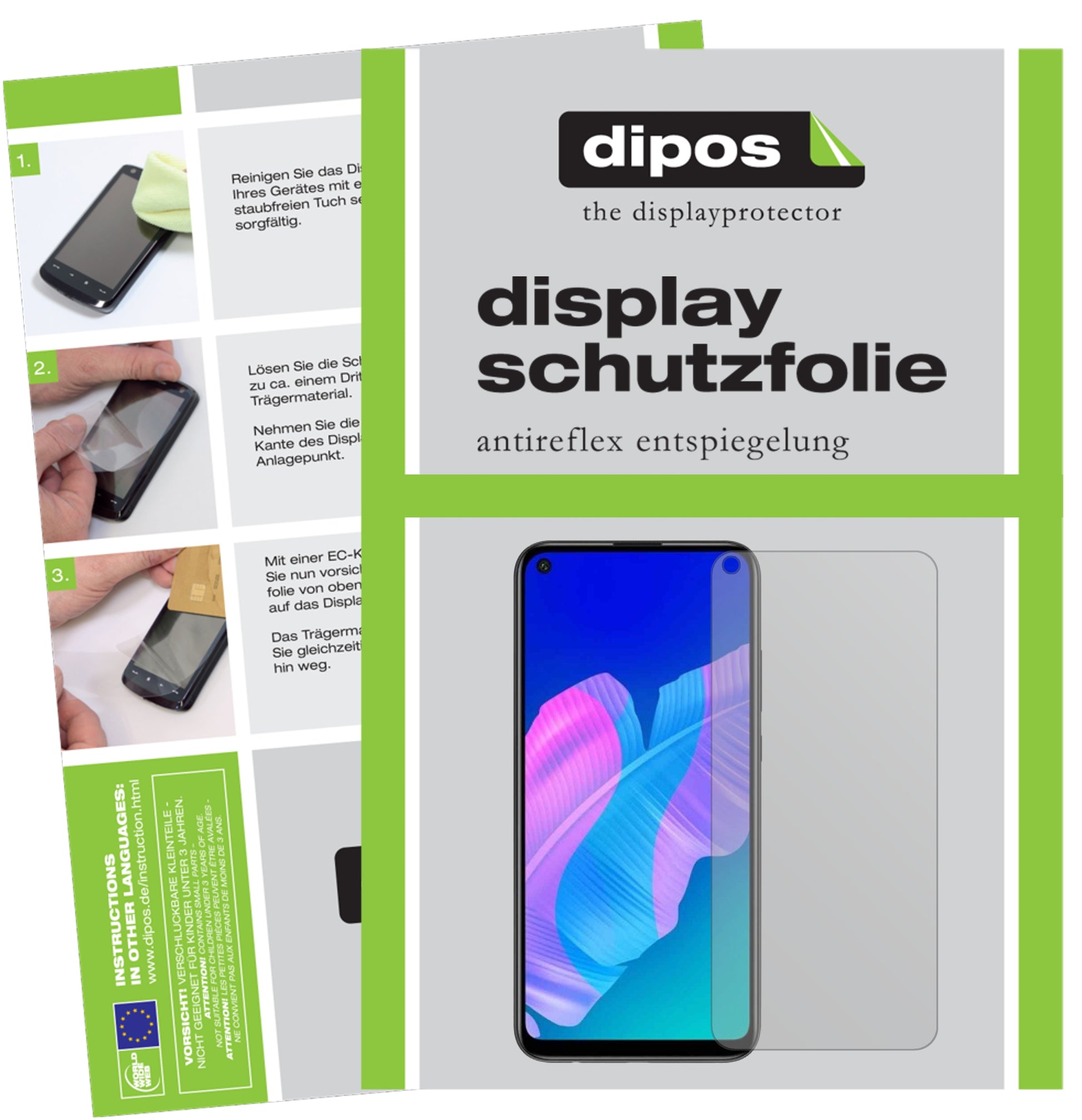 Matte Displayschutzfolie von dipos passend für Honor Play 4T, präziser Zuschnitt und blasenfrei montiert