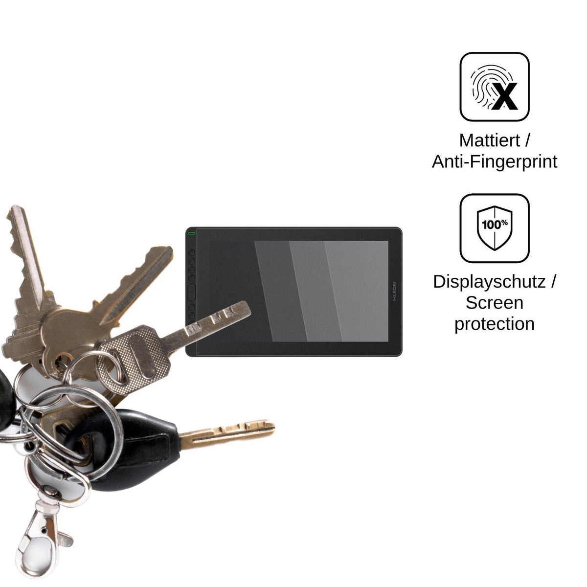 Blickschutzfolie für Huion Kamvas 16 2021 matt Schutzfolie Privacy