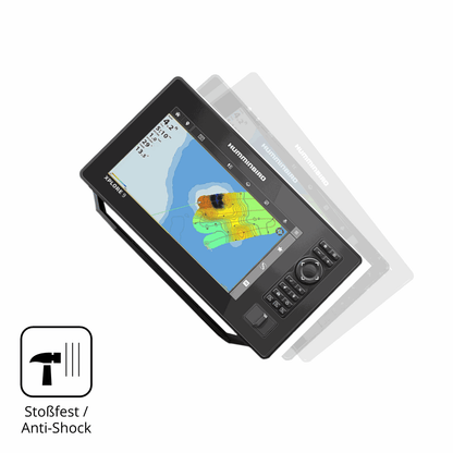 Schutz gegen Kratzer auf dem Humminbird Xplore 9 Glas durch Schlüssel, Stöße gegen die Tischkante oder Stürze