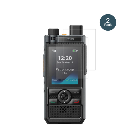 HyteraP50 mit aufgebrachter dipos Panzerfolie, die lästige Fingerabdrücke minimiert
