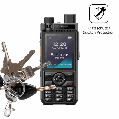 Schutz gegen Kratzer auf dem Hytera P50 Pro Glas durch Schlüssel oder Ähnliches