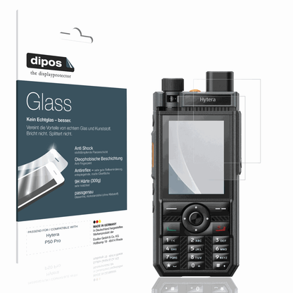 Matte Displayschutzfolie von dipos passend für Hytera P50 Pro, 9H kratzfest und blasenfrei montiert