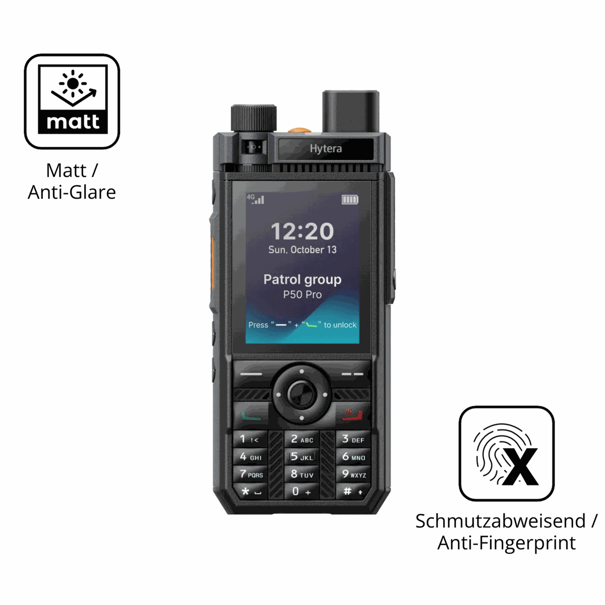 9H Hartbeschichtete, flexible Folie passend zugeschnitten für Hytera P50 Pro
