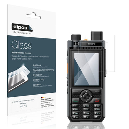 Klare Displayschutzfolie von dipos passend für Hytera P50 Pro, 9H kratzfest und blasenfrei montiert