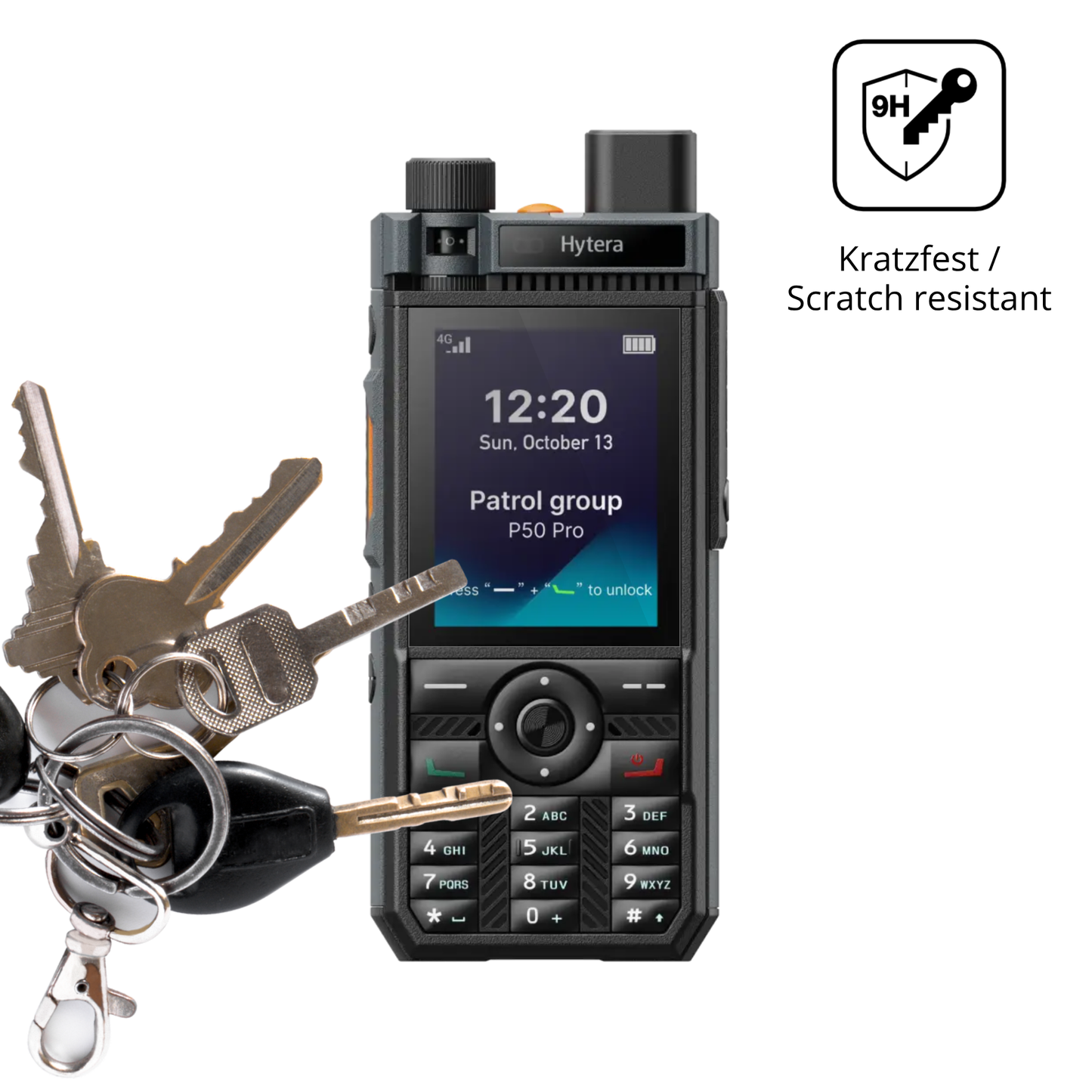 dipos Displayschutz für Hytera P50 Pro, transparente Oberfläche, perfekte Passform auch für die Rundungen