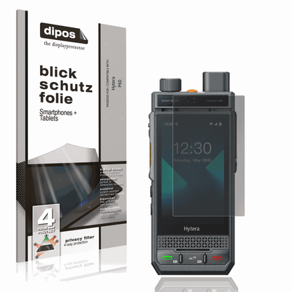 Blickschutzfolie von dipos passend für Hytera P60, präziser Zuschnitt und blasenfrei montiert