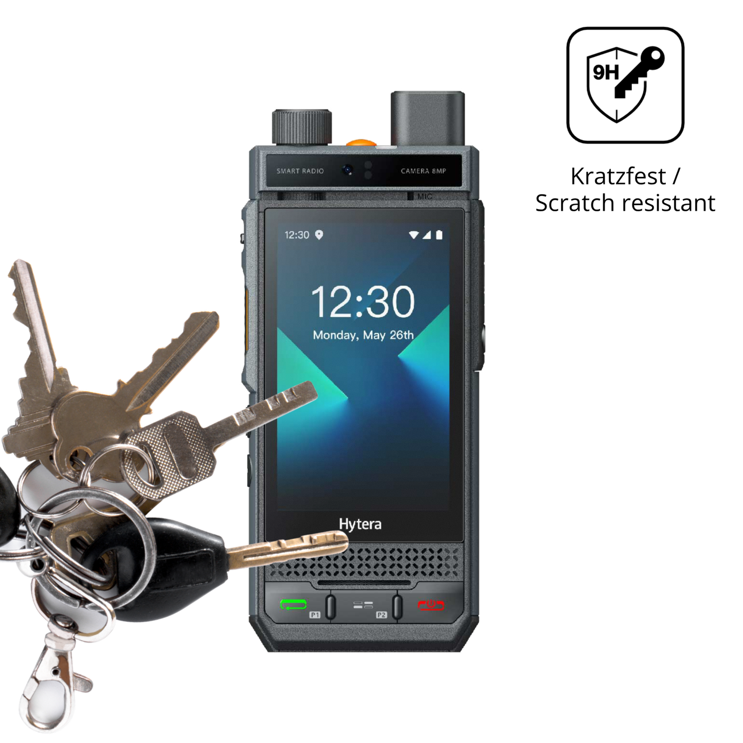 dipos Displayschutz für Hytera P60, mattierte Oberfläche, robuste Festigkeit und perfekte Passform