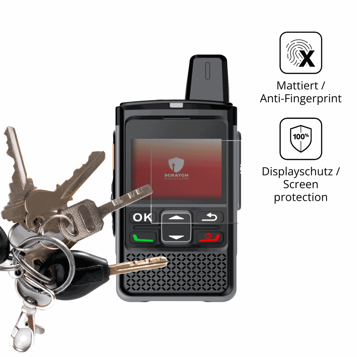 dipos Displayschutz für Hytera PNC360S, mattierte Oberfläche, Blickschutzfilter und perfekter Passform