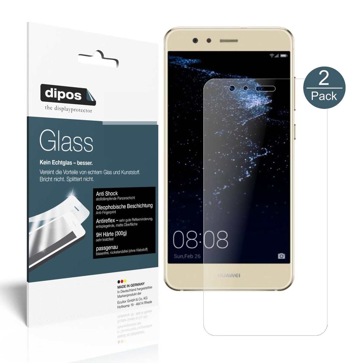 1x 9H Schutzfolie matt für Huawei P10 Lite Panzerfolie