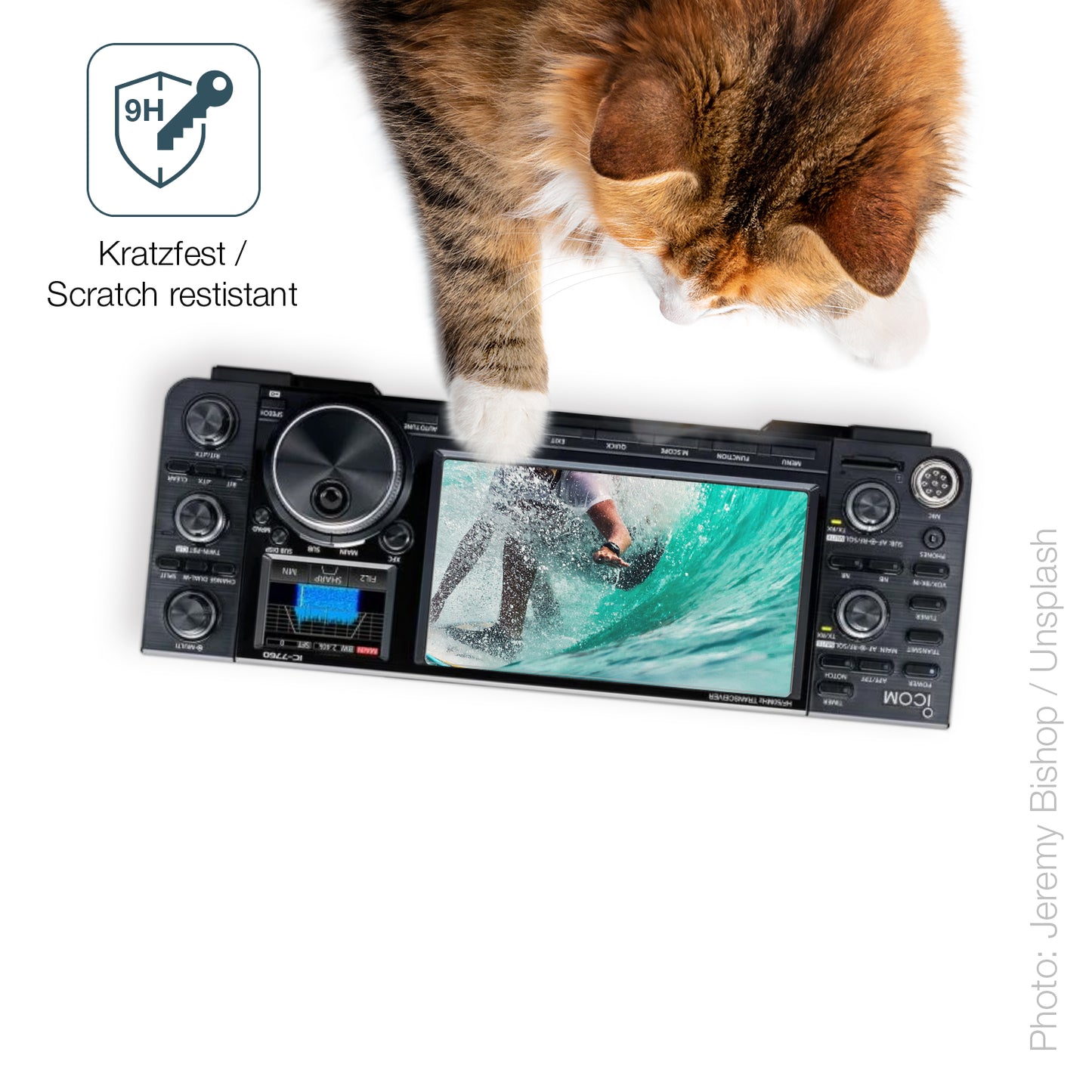 dipos Displayschutz für Icom IC-7760, mattierte Oberfläche, robuste Festigkeit und perfekte Passform