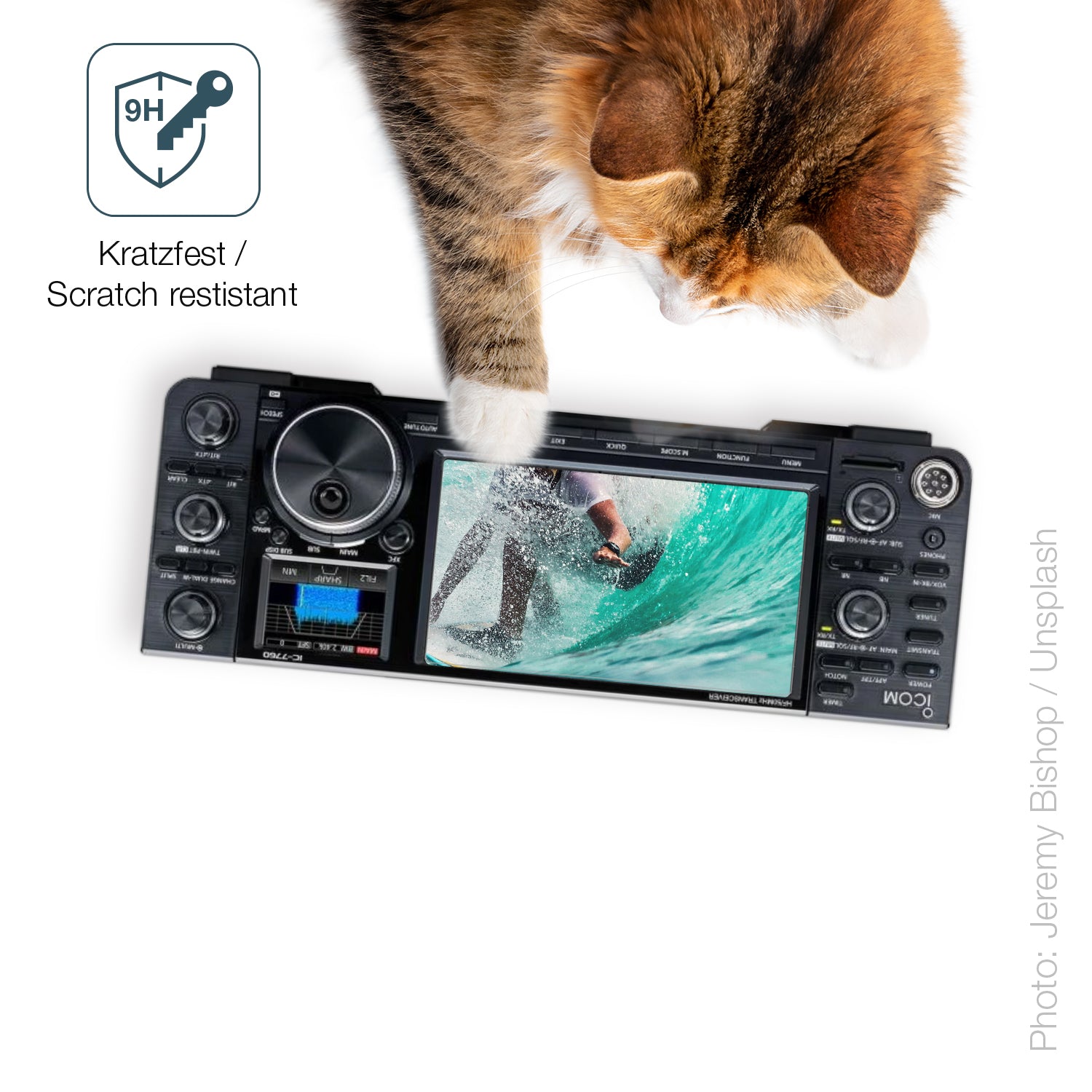 dipos Displayschutz für Icom IC-7760, mattierte Oberfläche, robuste Festigkeit und perfekte Passform