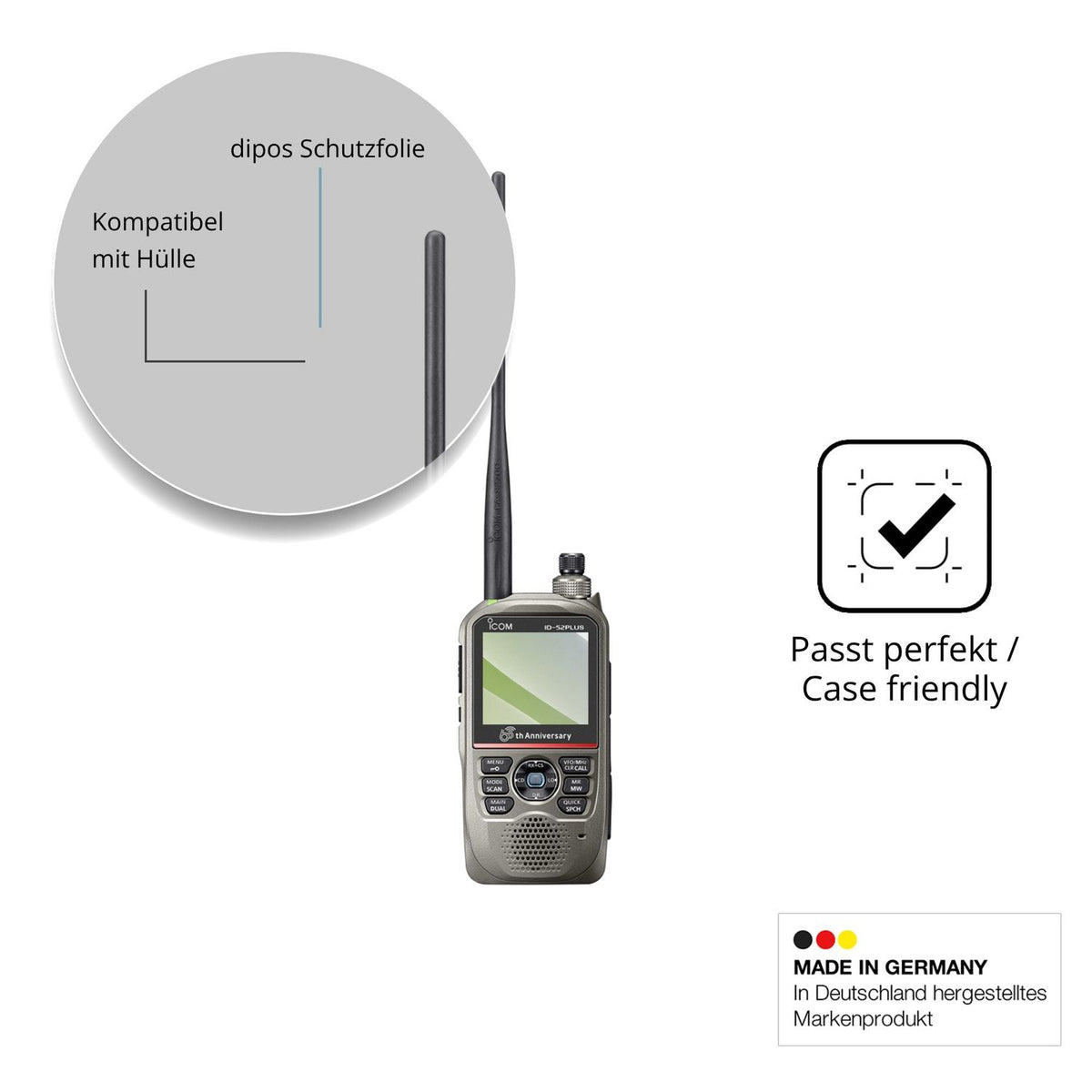 4x Schutzfolie matt für Icom ID-52E PLUS 60th Display-Schutzfolie