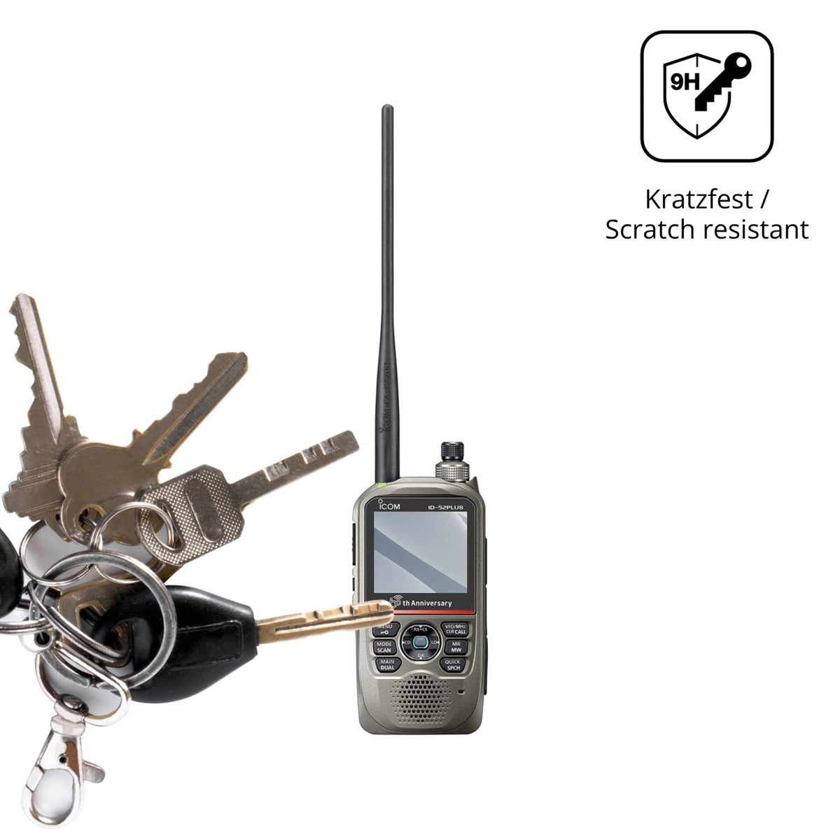 2x 9H Schutzfolie matt für Icom ID-52E PLUS 60th Panzerfolie
