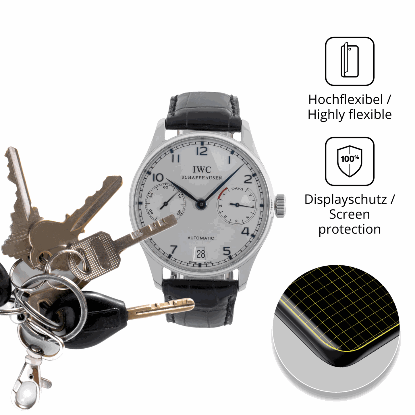 dipos Displayschutz für idomars iW07, transparente Oberfläche, geringe Dicke und perfekte Passform