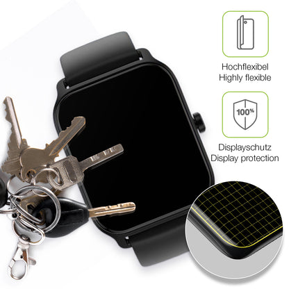 dipos Displayschutz für IFMDA 1.8 Zoll Smartwatch, transparente Oberfläche, perfekte Passform auch für die Rundungen
