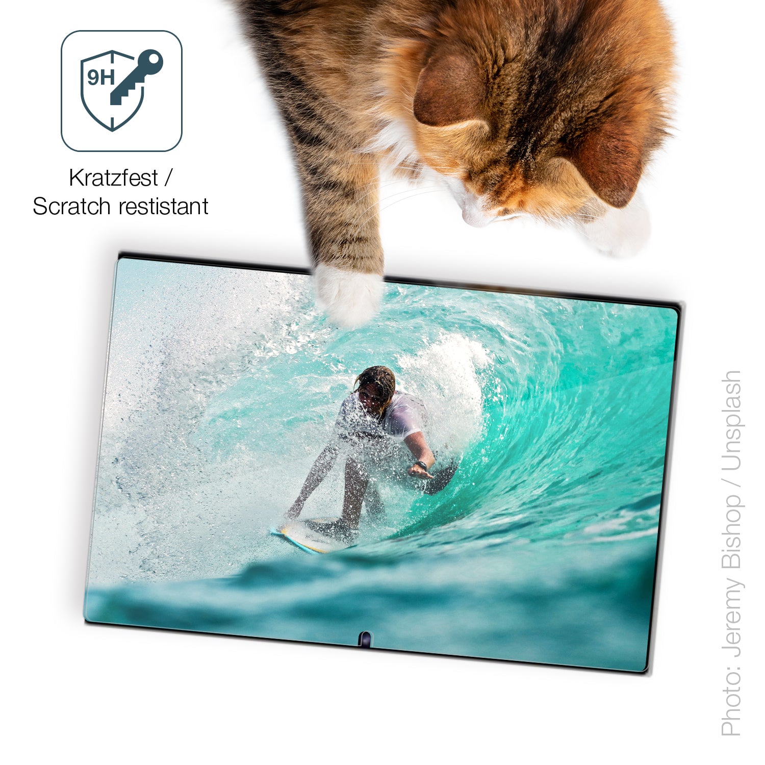 dipos Displayschutz für iHunt PC 10 Pro, transparente Oberfläche, perfekte Passform auch für die Rundungen