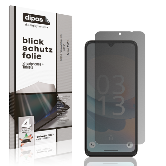 Blickschutzfolie von dipos passend für iiif150action a5 pro, präziser Zuschnitt und blasenfrei montiert