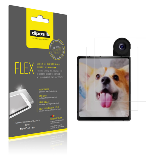 Klare Displayschutzfolie von dipos passend für ikkomindone pro, 100% Displayabdeckung und blasenfreie Montage