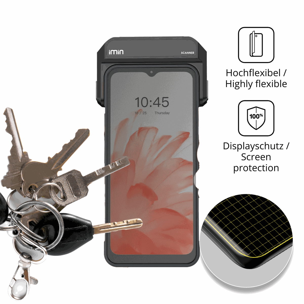 dipos Displayschutz f�r IMIN Swift 1, mit Blickschutzfilter und perfekter Passform auch f�r die Rundungen