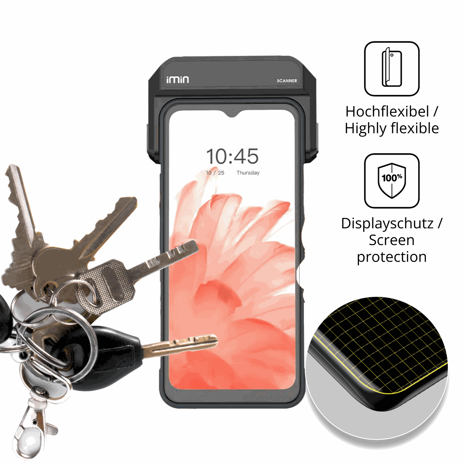 dipos Displayschutz f�r IMIN Swift 1, transparente Oberfl�che, perfekte Passform auch f�r die Rundungen