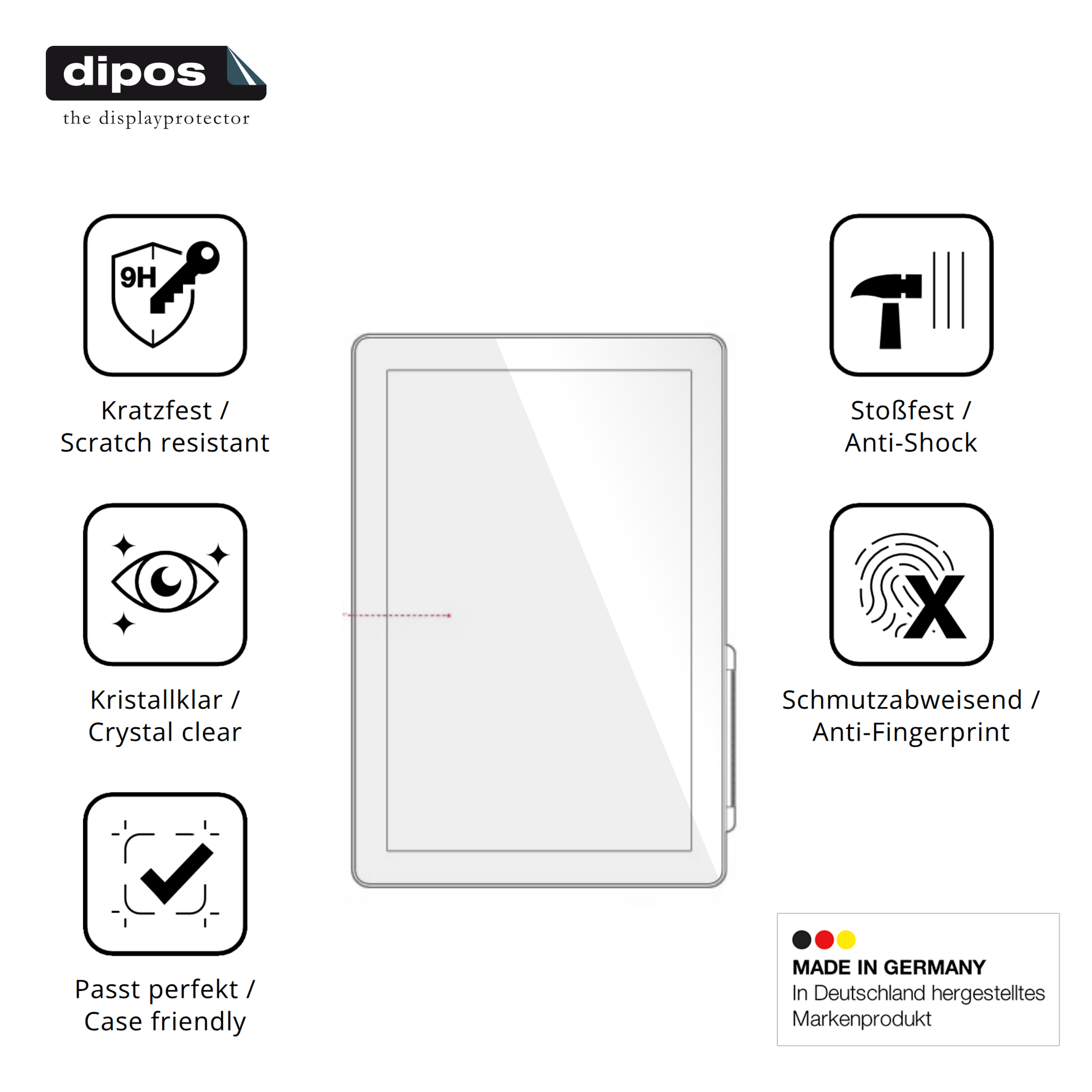Displayschutz hergestellt in Deutschland, höchste Qualität made in Germany