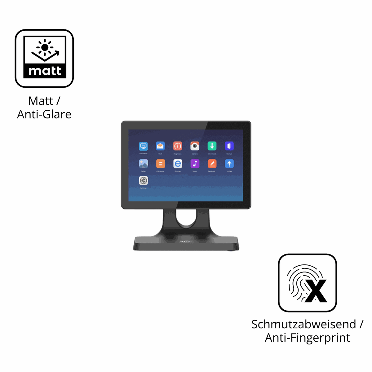 2x Schutzfolie matt für IMIN D2 10.1 Zoll Display-Schutzfolie